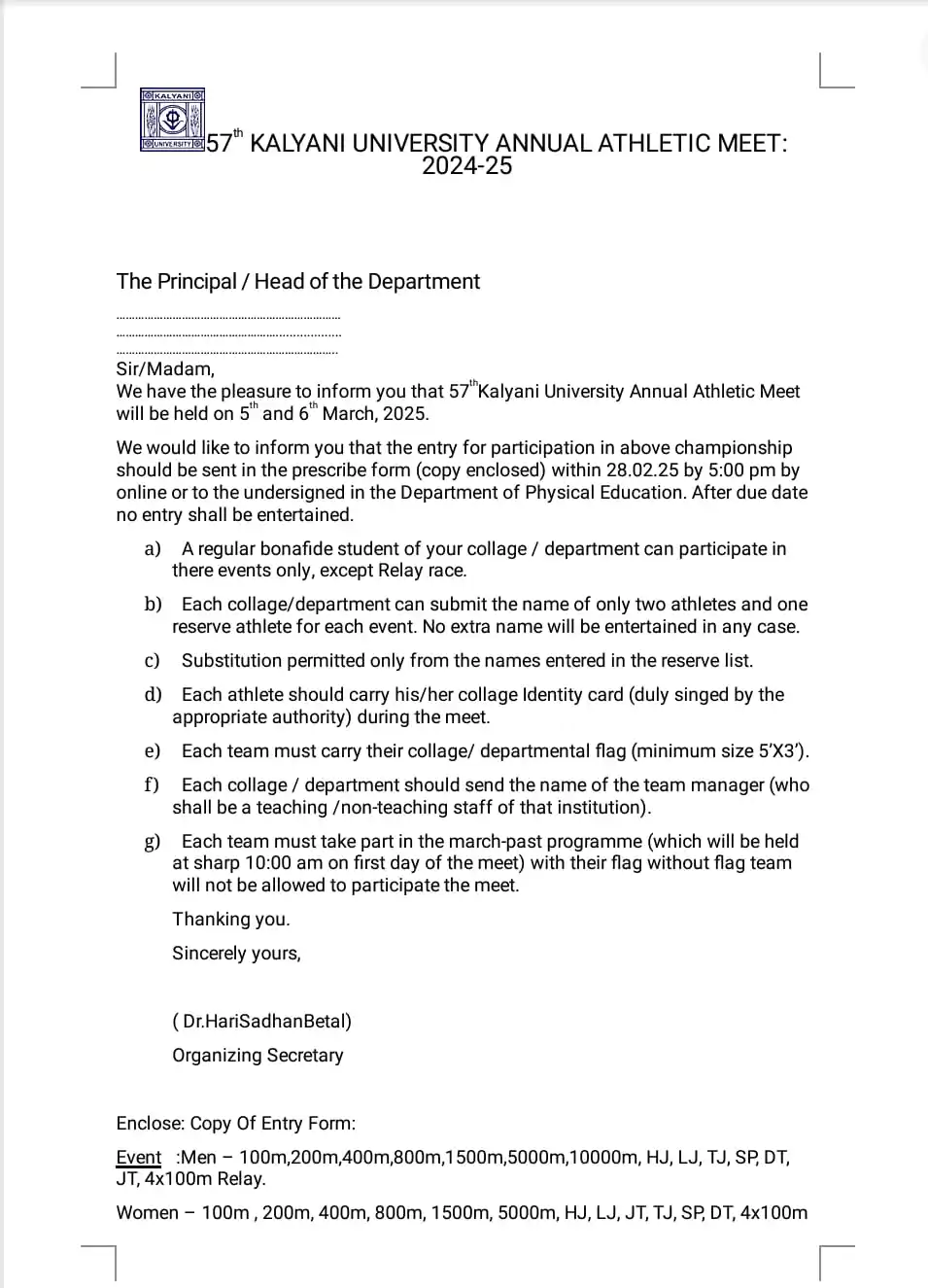 Ranaghat College Official post