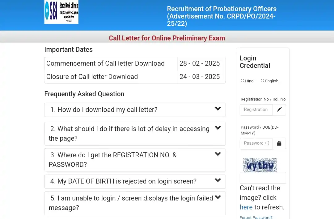 Image from Sarkari Ujala | SarkariUjala.Com | Official: SBI PO Pre Admit Card 2025 - Out <a class="text-blue-500 hover:underli...