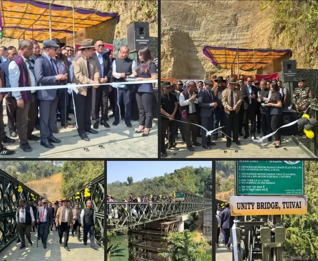 Image from SIZO-PAWK KHANGLAI: *Mizoram Chief Minister Pu Lalduhoma inaugurated a new Bailey bridge i...