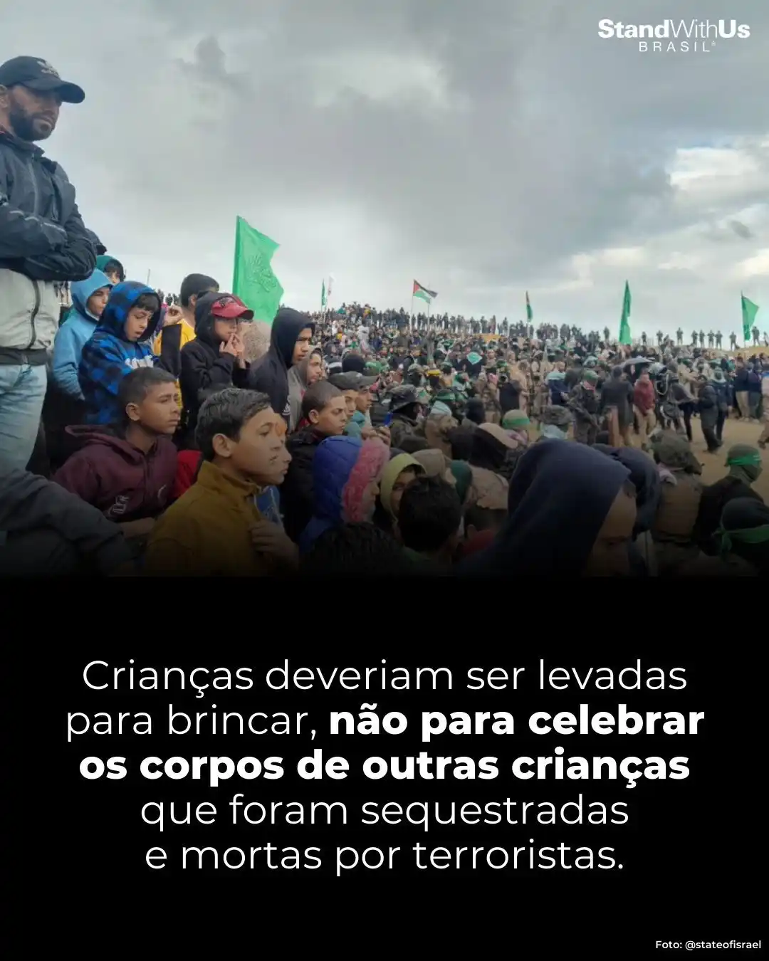 Image from StandWithUs Brasil : A cena que vimos na quinta-feira (20) — pais levando crianças para ass...