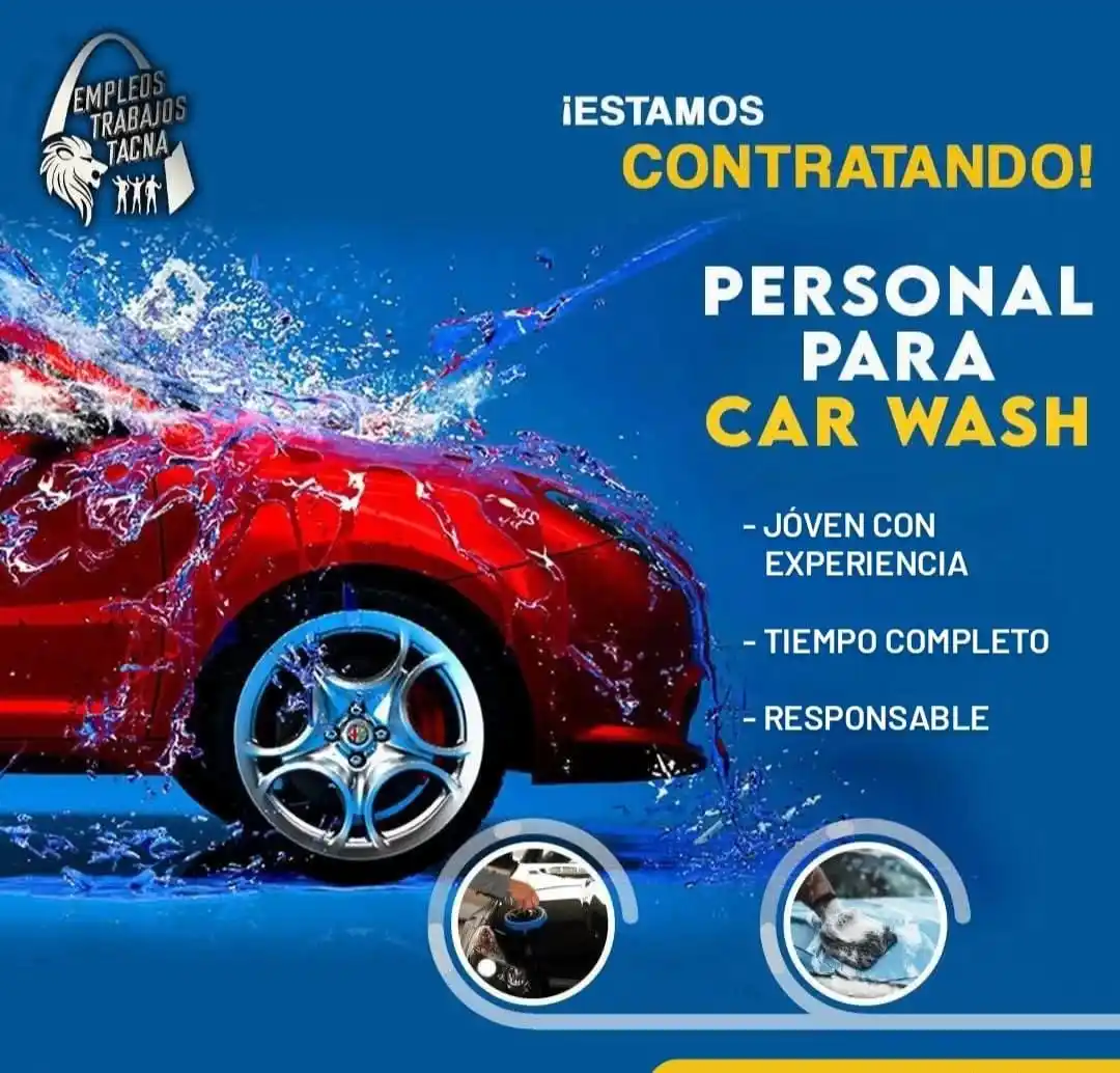 Image from Tacna Convocatorias y Anuncios: Carwash Solicita Personal https://www.facebook.com/share/p/15pLGw22mf...