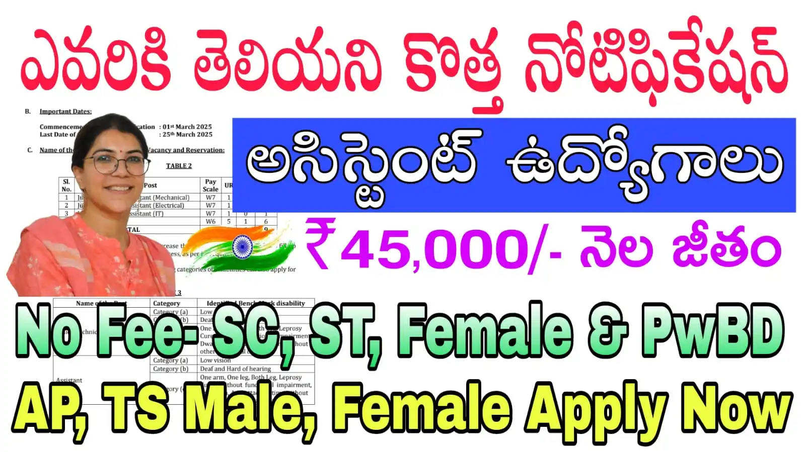 Image from Telugu Jobs Point: 🔥Latest Jobs : Any డిగ్రీ & డిప్లమా అర్హతతో ప్రభుత్వ పర్మనెంట్ ఉద్యోగ...