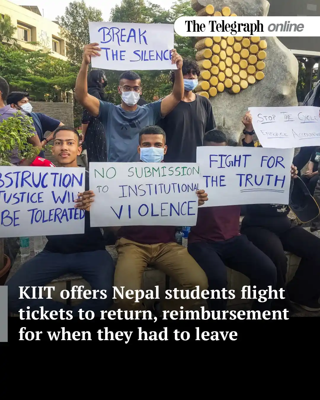 Image from The Telegraph India: The students from Nepal got an email this week from the university men...