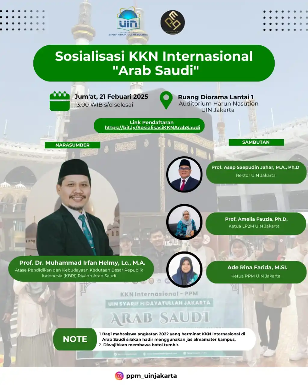 Image from UIN Syarif Hidayatullah Jakarta: *Sosialisasi KKN Internasional "Arab Saudi"* _Assalamu’alaikum Wr. W...