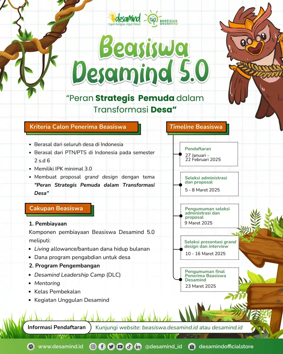 Image from UIN Syarif Hidayatullah Jakarta: Halo, Sobat UIN Jakarta!🙌 🌱 Kabar Beasiswa DesaMind 5.0✨ Kabar baik...