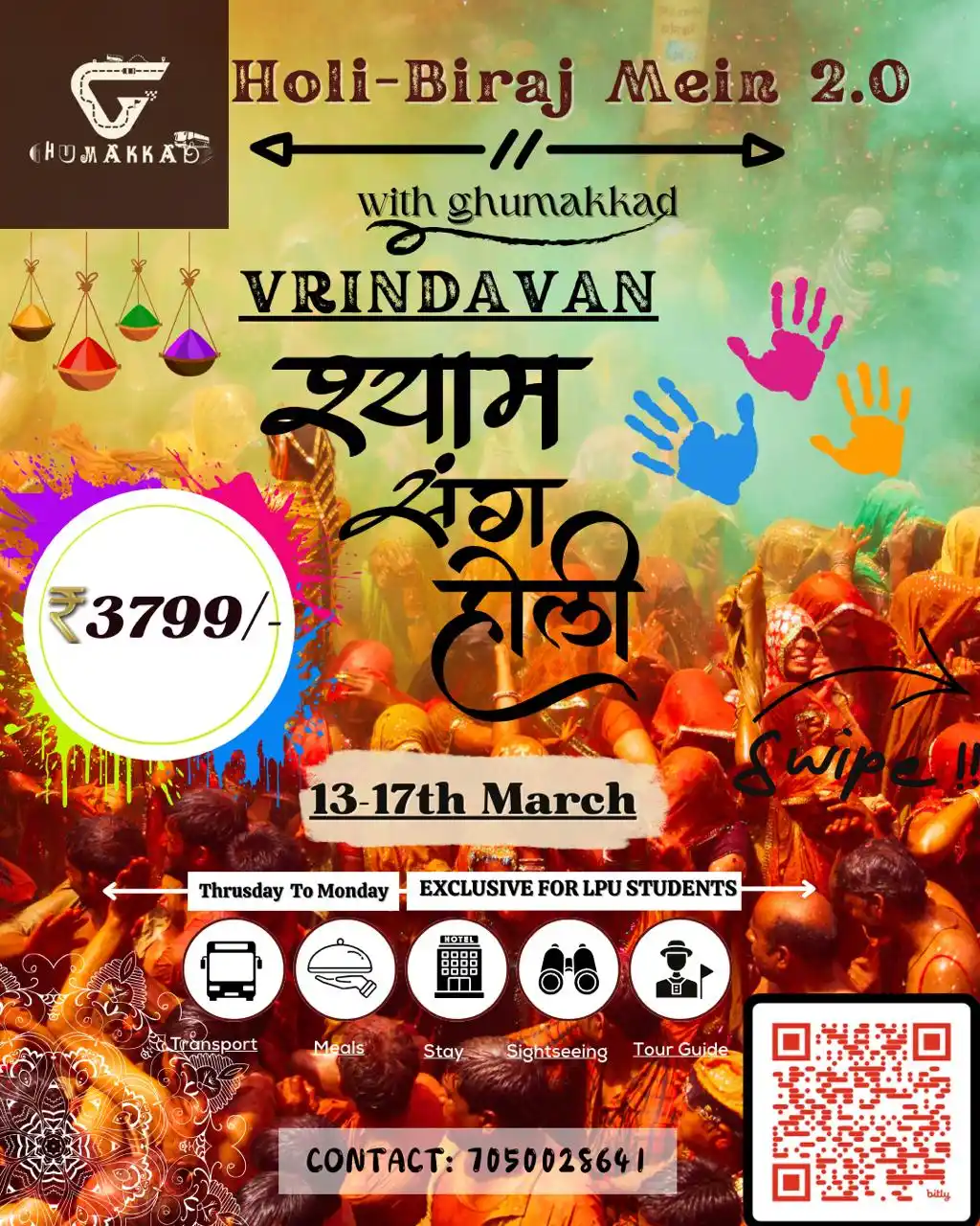 Image from VERTOS Bulletin LPU: 🌸✨ **"Ghumakkad Wali Holi in Vrindavan – The Ultimate Festival of Col...