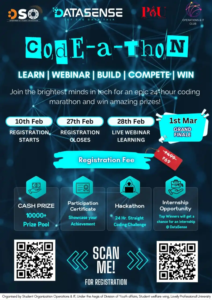 Image from VERTOS Bulletin LPU: 🚀Code-A-Thon - AI & ML Edition Code-A-Thon: AI & ML Edition – Build, ...