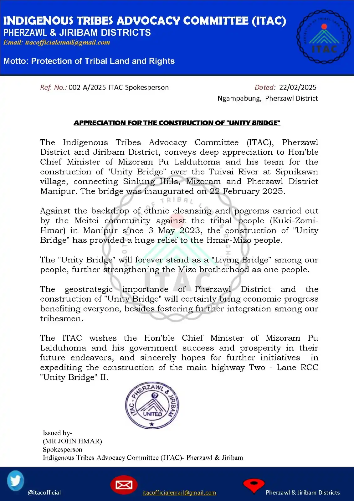 Image from ๐๐จ๐ข๐๐ ๐๐ ๐๐ก๐ ๐๐๐๐: Ref. No.: 002-A/2025-ITAC-Spokesperson ...