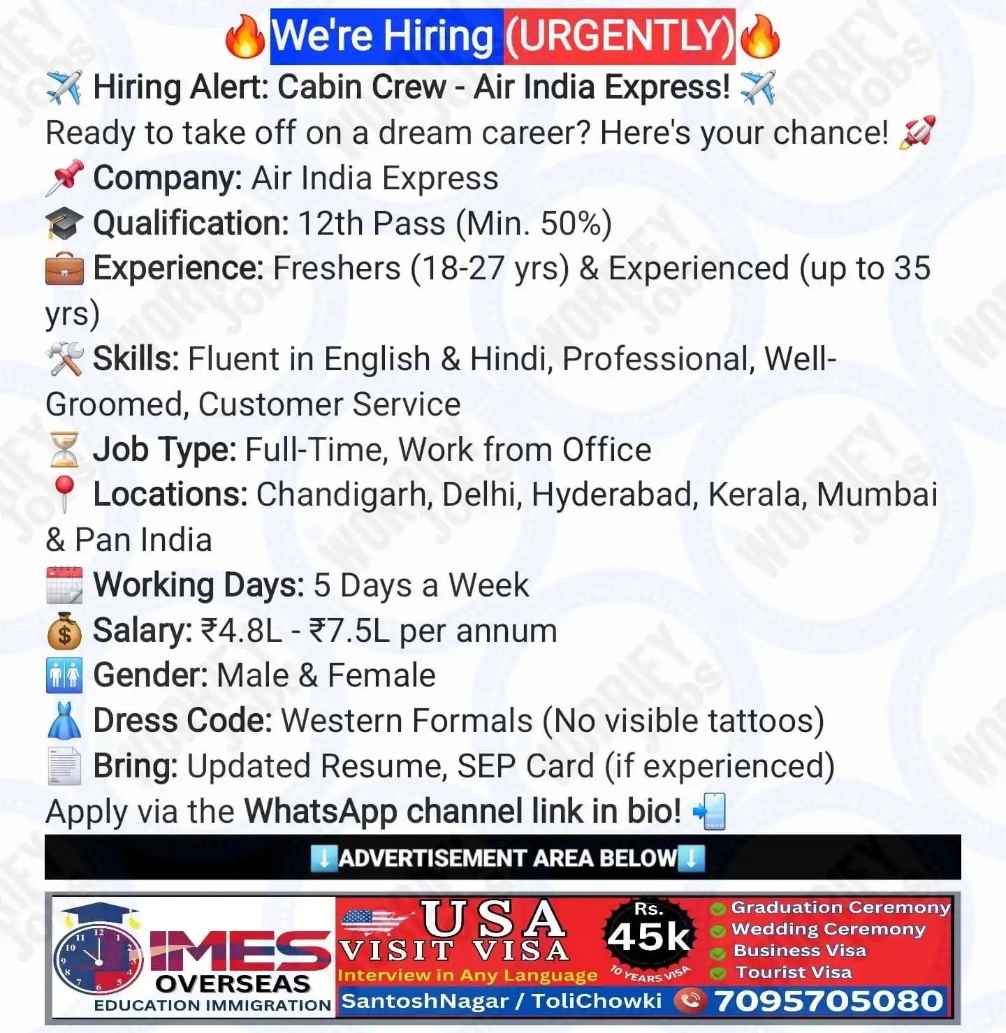 Image from WorrifyJobs™: *🔥Apply Now:🔥* https://unstop.com/jobs/cabincrew-air-india-express-1...