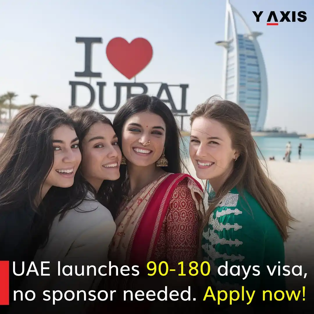 Image from Y-Axis Overseas: UAE launches 90-180 days visa, no sponsor needed Great news! 🌟 The U...