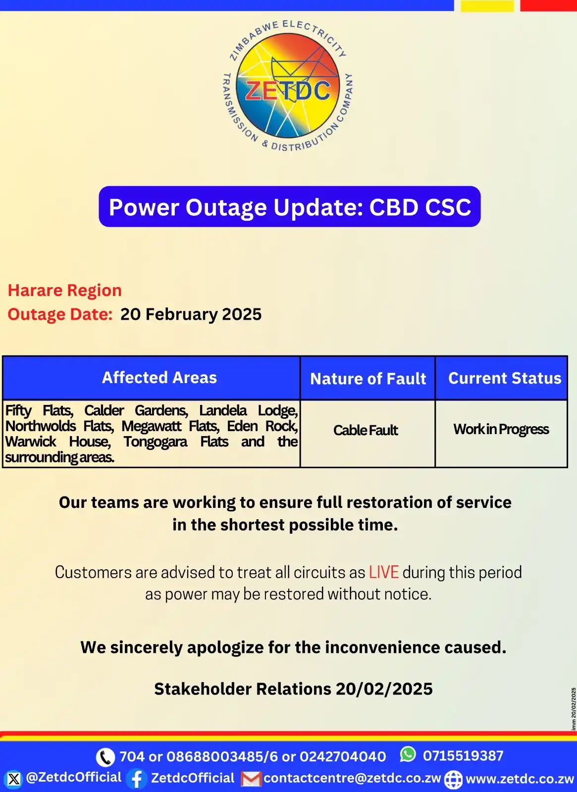 Image from ZETDC NATIONAL CONTACT CENTRE: <a class="text-blue-500 hover:underline cursor-pointer" href="/hashtag...
