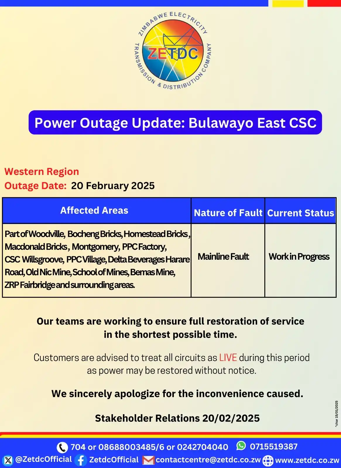 Image from ZETDC NATIONAL CONTACT CENTRE: <a class="text-blue-500 hover:underline cursor-pointer" href="/hashtag...