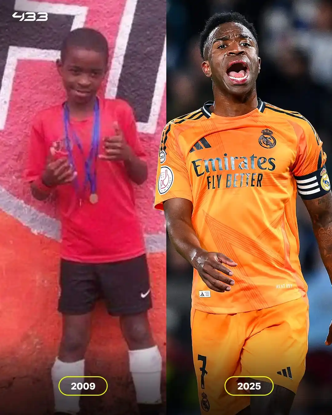 Image from 433: Dreams 𝗗𝗢 come true for @vinijr ©🧡...