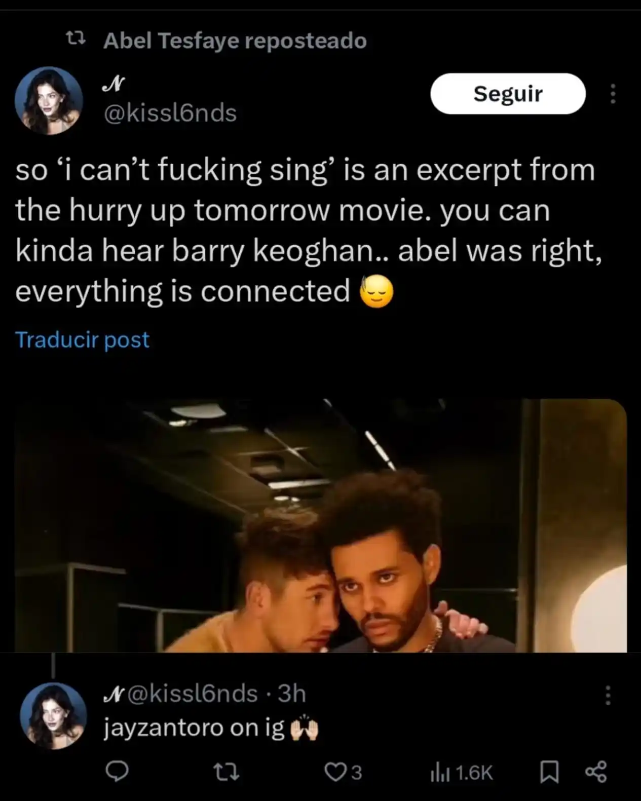 Image from Abel Tesfaye ❌⭕❤️🔥: Feliz 🥹 Segunda vez que Abel reposte algo que hice jeje, la primera v...