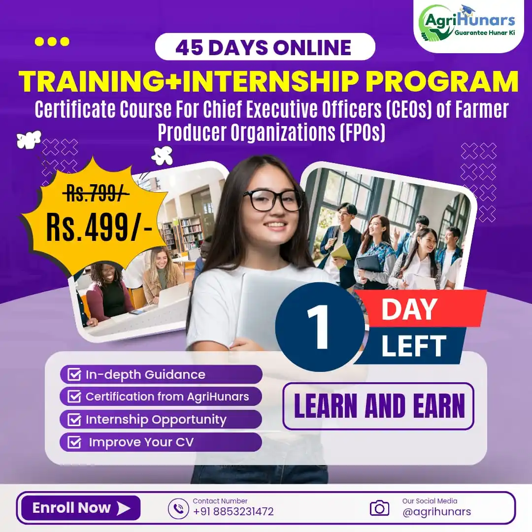 Image from Agrihunars: *Hurry up* | *Today is the last date for Registration*  AgriHunars org...