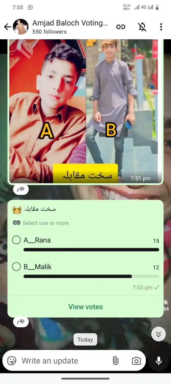 Amjad Baloch Voting Channel post