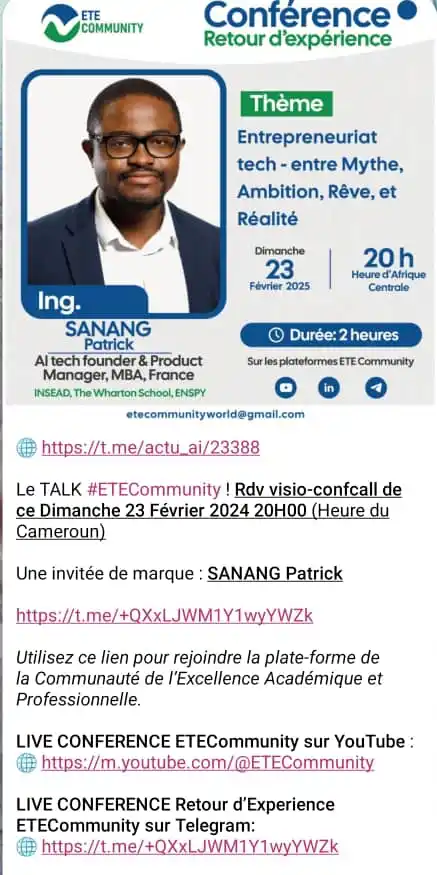 Image from @actu_ai : Actu & IA (actualité de la veille Technologique): 🌐 https://t.me/actu_ai/23388 Le TALK <a class="text-blue-500 hover:u...