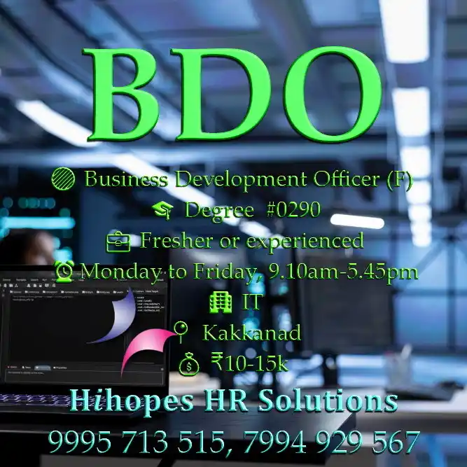 Image from Cochin Jobs ~ Hihopes Career Solutions: 🟢 Business Development Officer (F) <a class="text-blue-500 hover:unde...