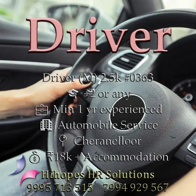 Image from Cochin Jobs: 🟦 Driver (M) 2.5k <a class="text-blue-500 hover:underline cursor-poin...