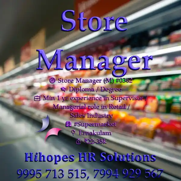 Image from Cochin Jobs: 🟢 Store Manager (M) <a class="text-blue-500 hover:underline cursor-po...