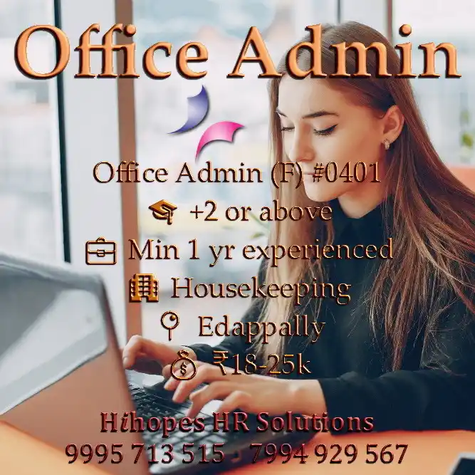 Image from Cochin Jobs: 🟢 Office Admin (F) <a class="text-blue-500 hover:underline cursor-poi...