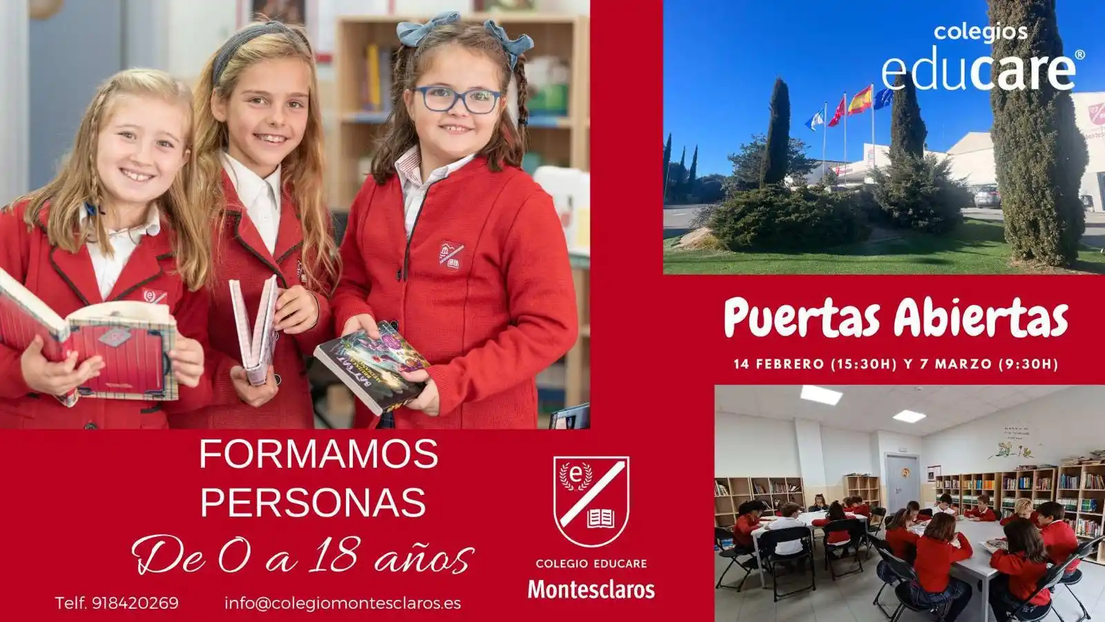 Image from COLEGIO EDUCARE MONTESCLAROS: 📢 ¡Jornada de Puertas Abiertas! 🏫✨ Te invitamos a conocer nuestro co...