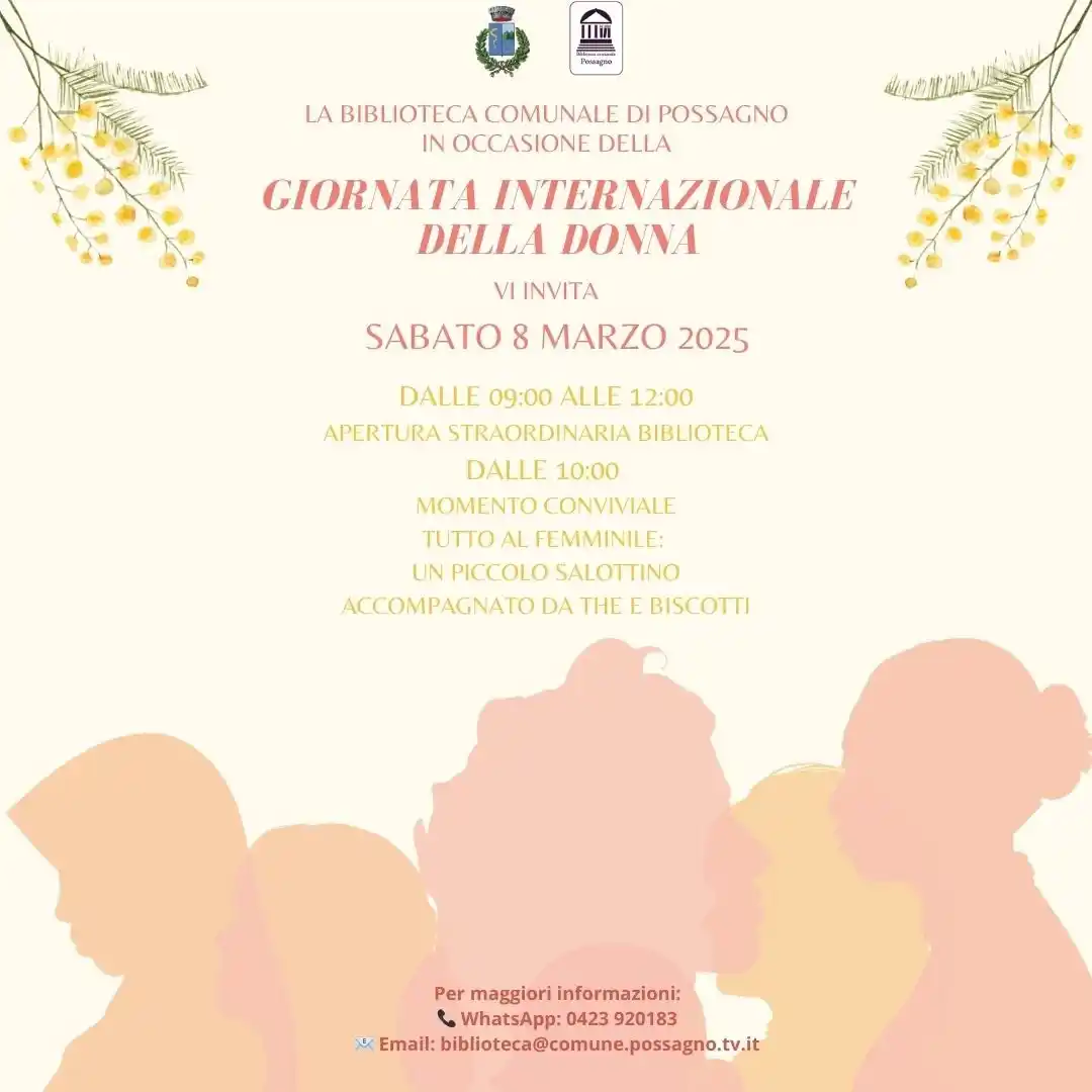 Image from Comune di Possagno: 🌸 Giornata Internazionale della Donna 🌸 📚 La Biblioteca Comunale di...