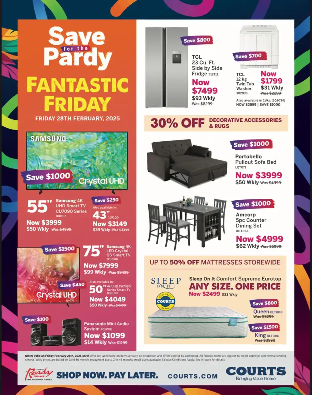 Image from Courts Trinidad and Tobago: 🔥 SAVE FOR THE PARDY – FANTASTIC FRIDAY DEALS AT COURTS! 🔥 🚨 One D...