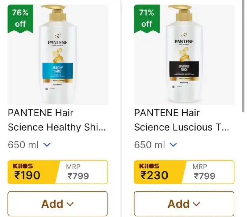 Image from Dealsmagnet Deals: # *Hotdeal* 🔥 _*Flipkart Grocery : Pantene Shampoo Upto 76% off | Sta...