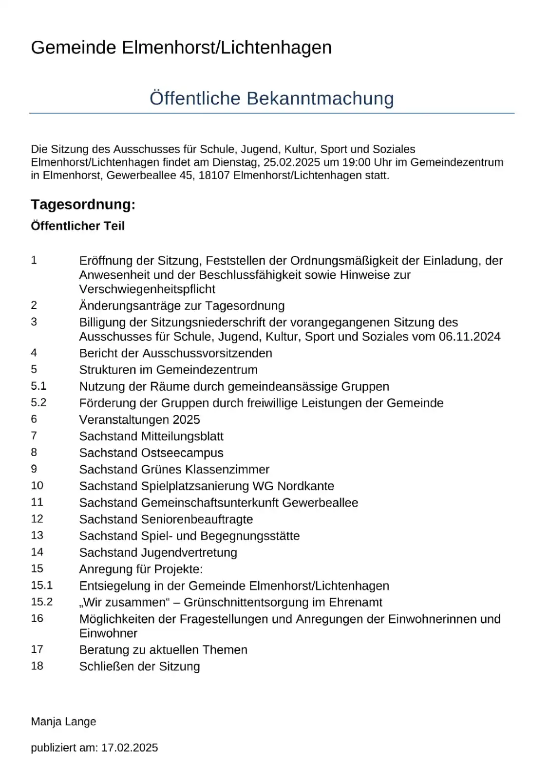 Image from ElLi_News: Öffentliche Sitzung des Ausschusses für Schule, Jugend, Kultur, Sport ...