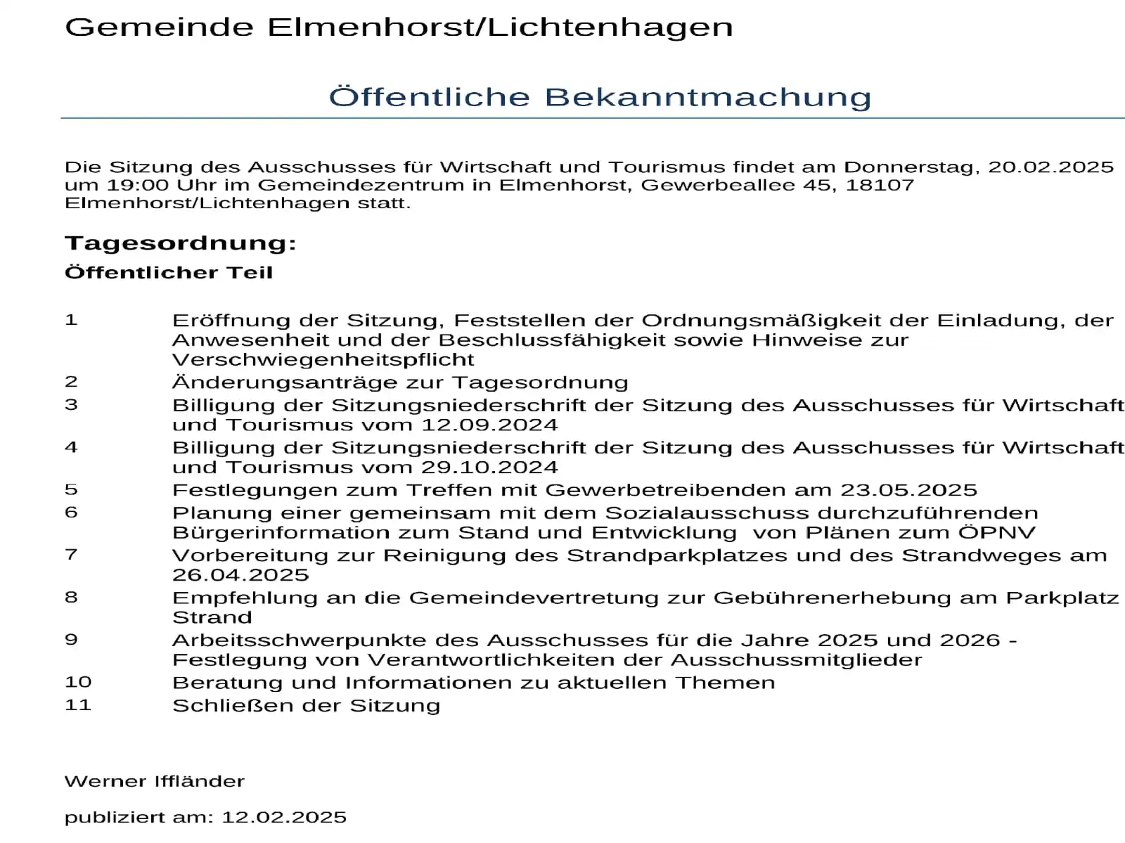 Image from ElLi_News: SITZUNGSTERMINE - öffentlich 20.02. - 19 Uhr - Gemeindezentrum Aussch...