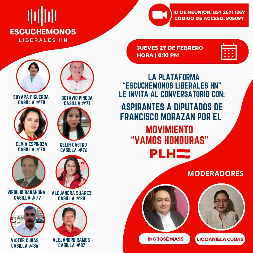 Image from ESCUCHEMONOS LIBERALES HN: Tema: Conversatorio con aspirantes a diputados por Francisco Morazán d...
