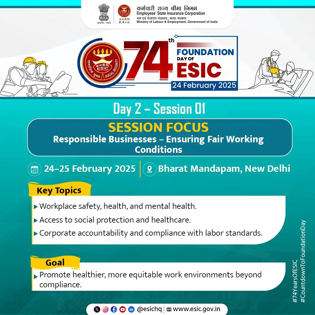Image from ESIC: 74th Foundation Day Day 2– Session 01 Session Focus: Responsible Busi...