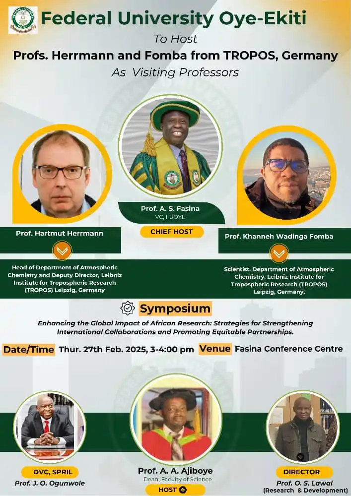 Image from Federal University Oye-Ekiti: *Invitation For A Symposium With Profs. Herrmann & Fomba from TROPOS G...