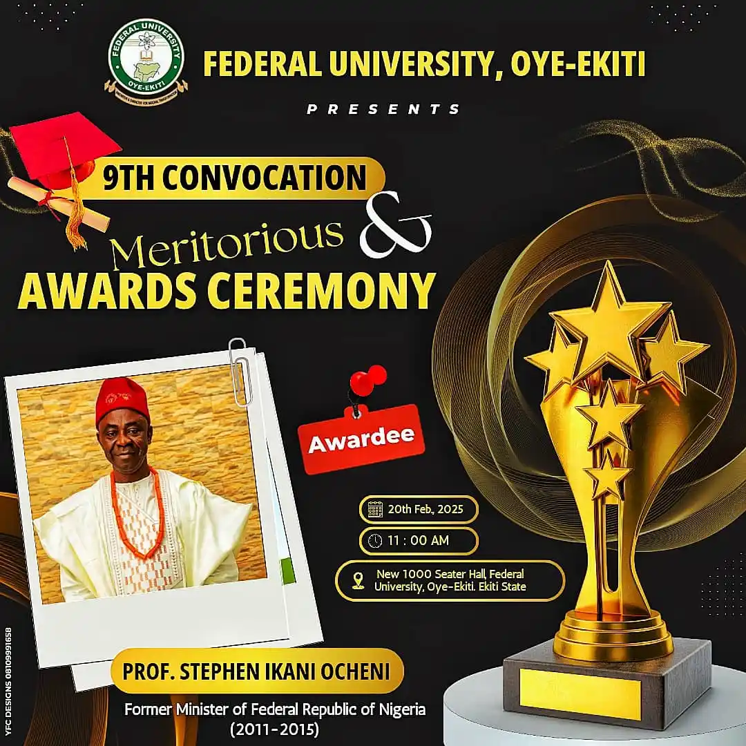 Image from Federal University Oye-Ekiti: 🏆 *Honoring Excellence: Celebrating Changemakers at FUOYE’s 9th Convo...