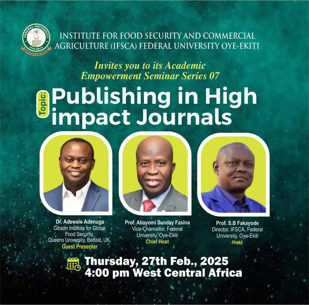Image from Federal University Oye-Ekiti: The Institute for Food Security and Commercial Agriculture- (IFSCA) FE...
