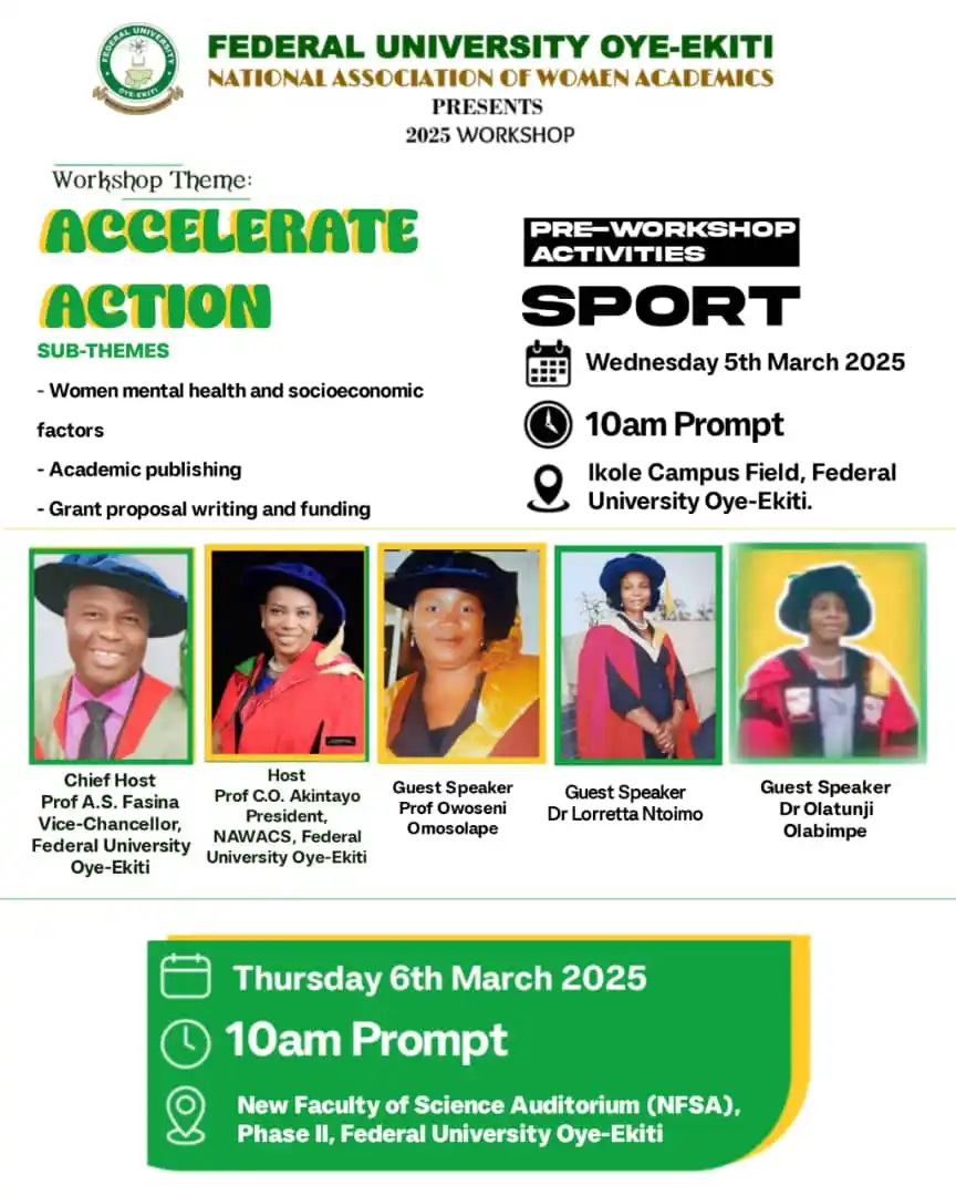 Image from Federal University Oye-Ekiti: *Federal University Oye-Ekiti NAWACS 2025 Workshop!* Join us at Natio...