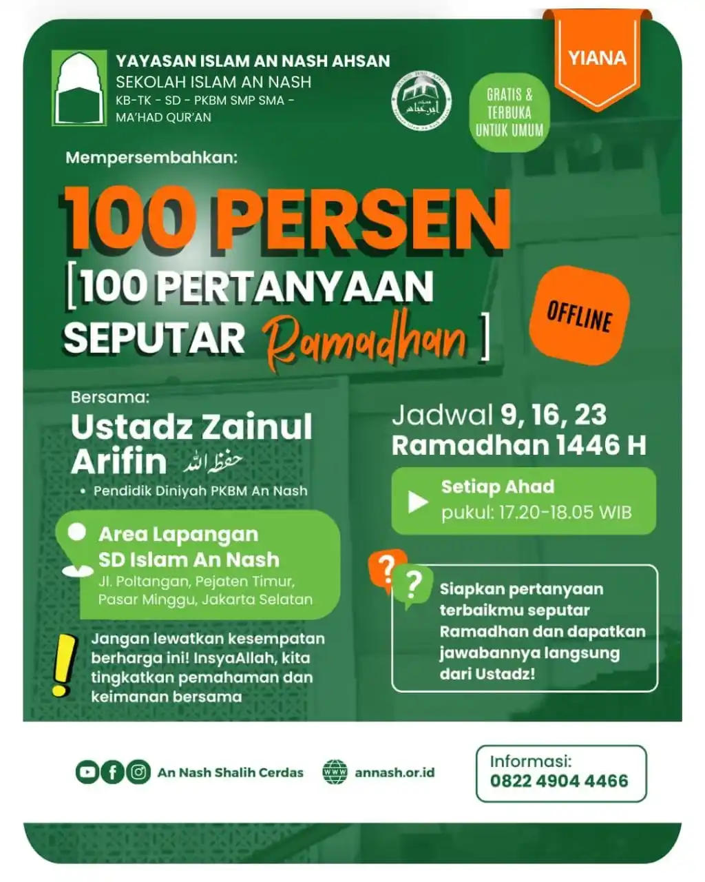 Image from Grup WA At-Tadzkiroh: 📢 HADIRILAH MAJELIS ILMU *"100 PERSEN"* *(100 Pertanyaan Seputar Rama...