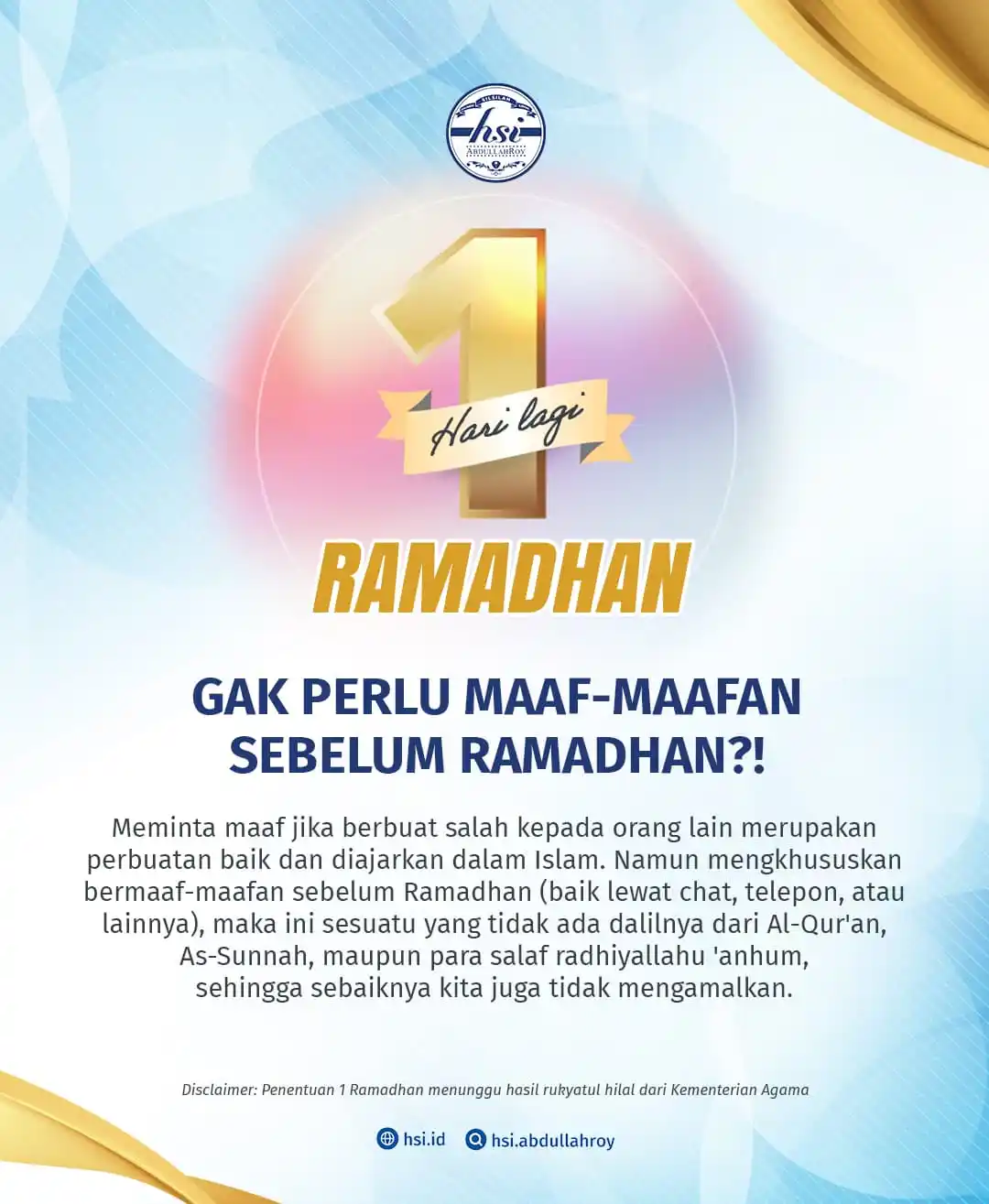Image from HSI AbdullahRoy: Mengkhususkan/membiasakan bermaaf-maafan menjelang Ramadhan, ini dikha...