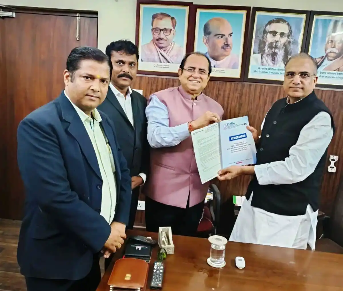 Image from ICMAI: CMA Chittaranjan Chattopadhyay and CMA Suresh R. Gunjalli, Council Mem...