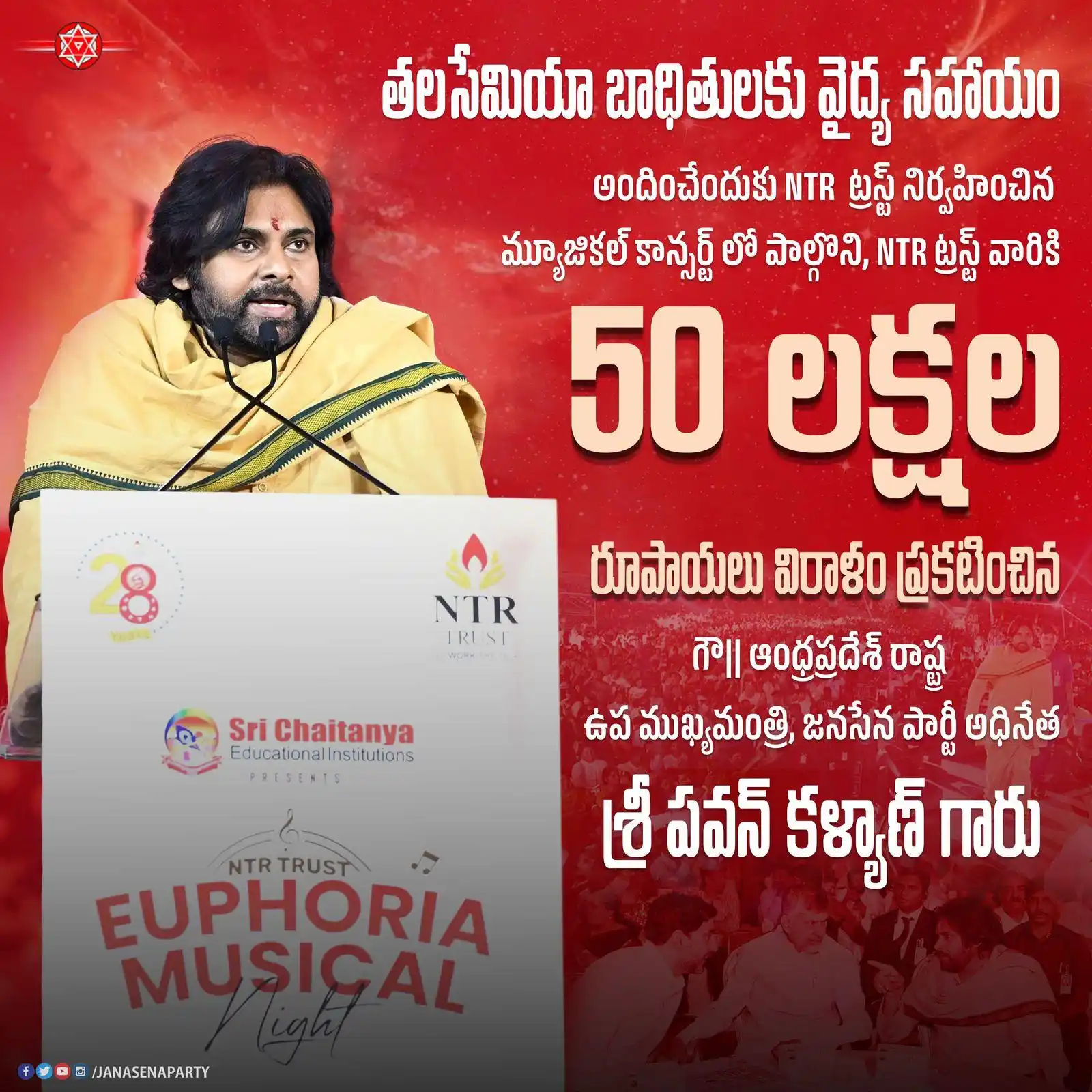 Image from JanaSena Party IT Wing -రాజోలు నియోజకవర్గం✊: తలసేమియా బాధితులకు వైద్య సహాయం అందించేందుకు NTR  ట్రస్ట్ నిర్వహించిన మ...