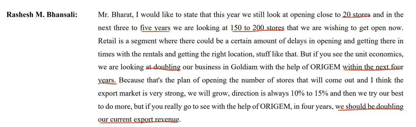 Image from JIPIN PRASAD: Goldiam Concall: Plans to open 150-200 Stores in 5 years Business sho...