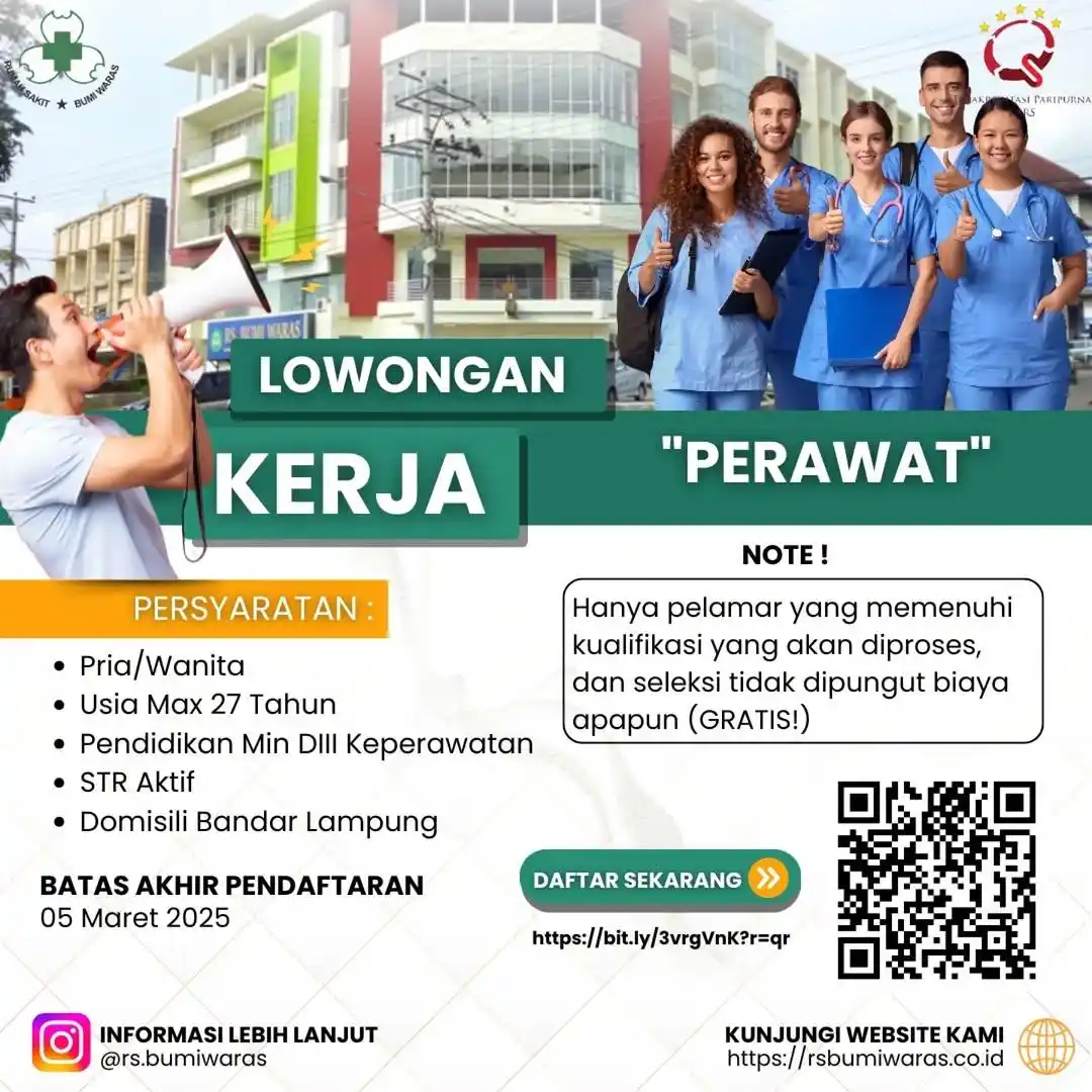 Image from Jobslampung.net: *Lowongan Kerja Rumah Sakit Bumi Waras Lampung* Untuk Melamar Pekerjaa...