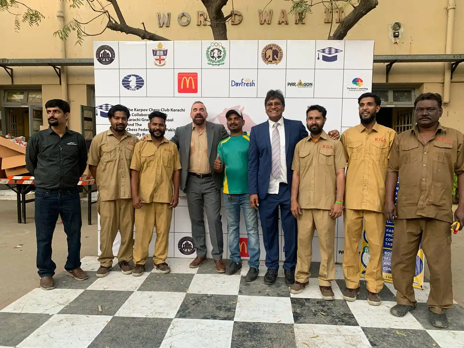 Image from Karachi Grammar School: The Principal with the KGS and PCF team that did the work and made it ...