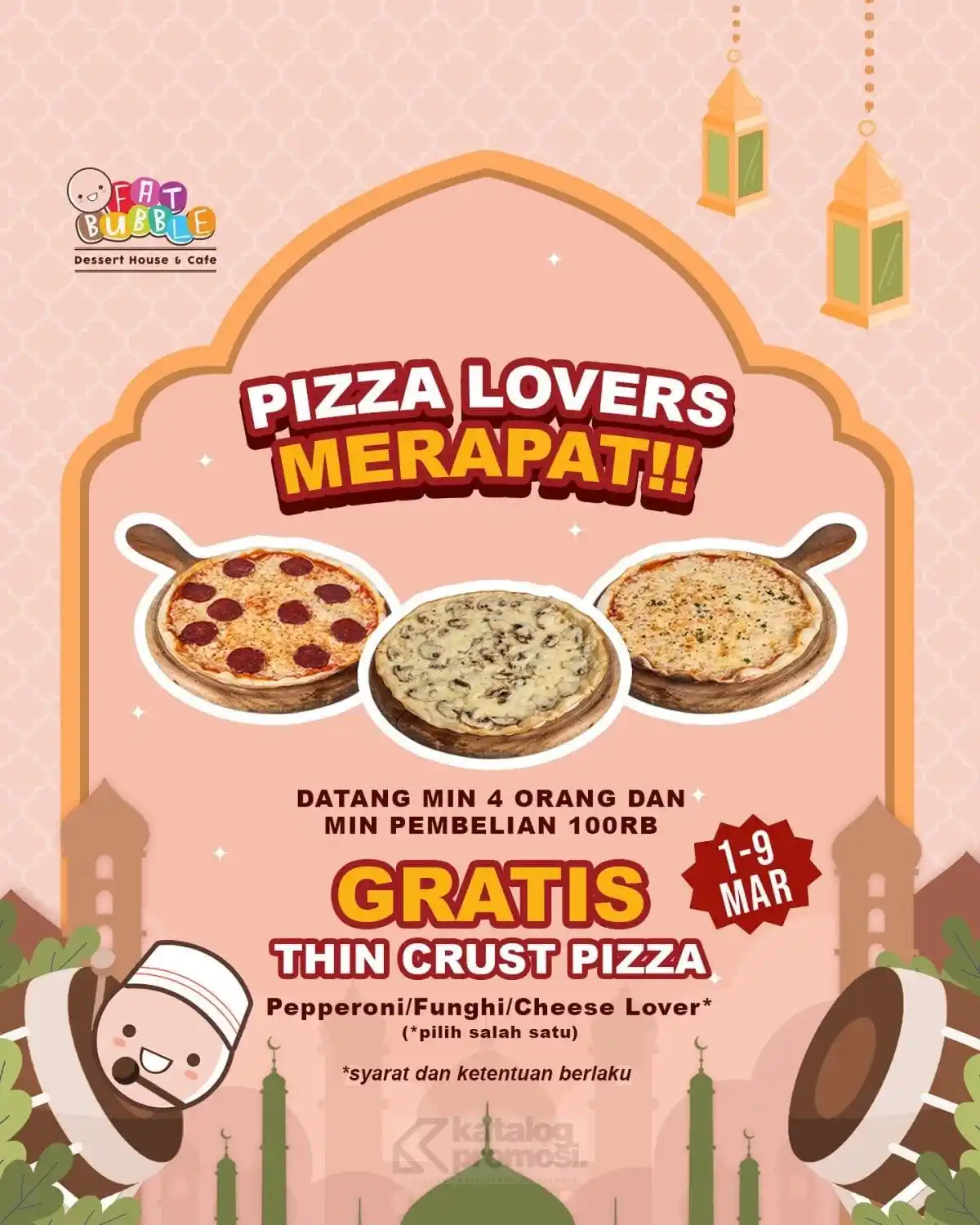 Image from KATALOGPROMOSI: 🚨 PIZZA GRATIS ALERT! 🚨 Mulai tanggal 1-9 Maret 2025, cukup datang...