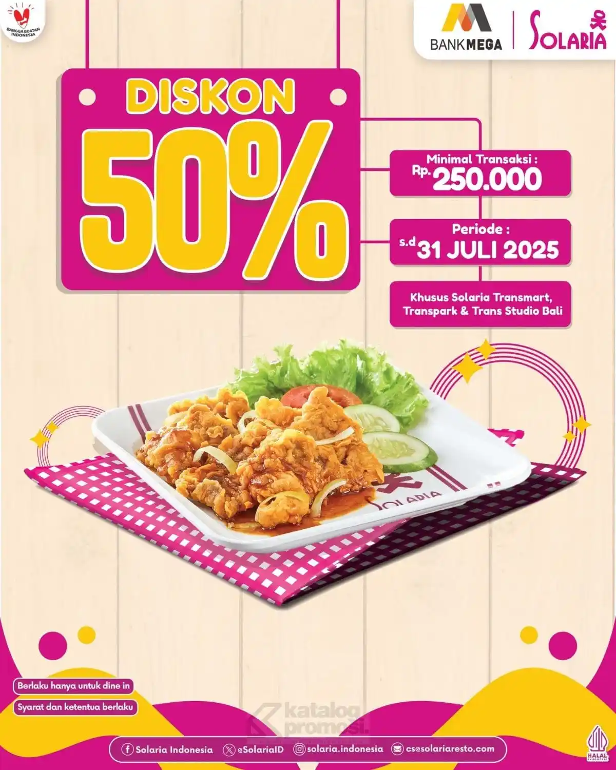 Image from KATALOGPROMOSI: Diskon 50% buat makan enak di Solaria balik lagi! 🍽️✨ Cuma buat pengg...