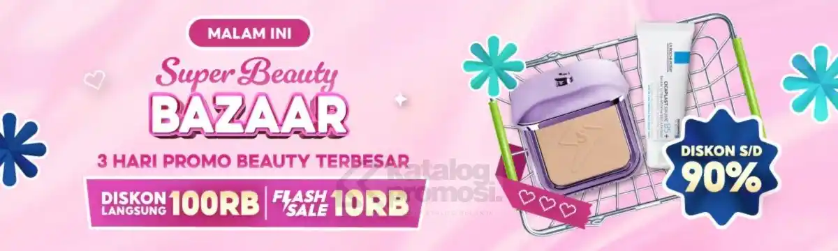 Image from KATALOGPROMOSI: Super Beauty Bazaar di Shopee mulai malam ini! Diskon langsung 100 rib...