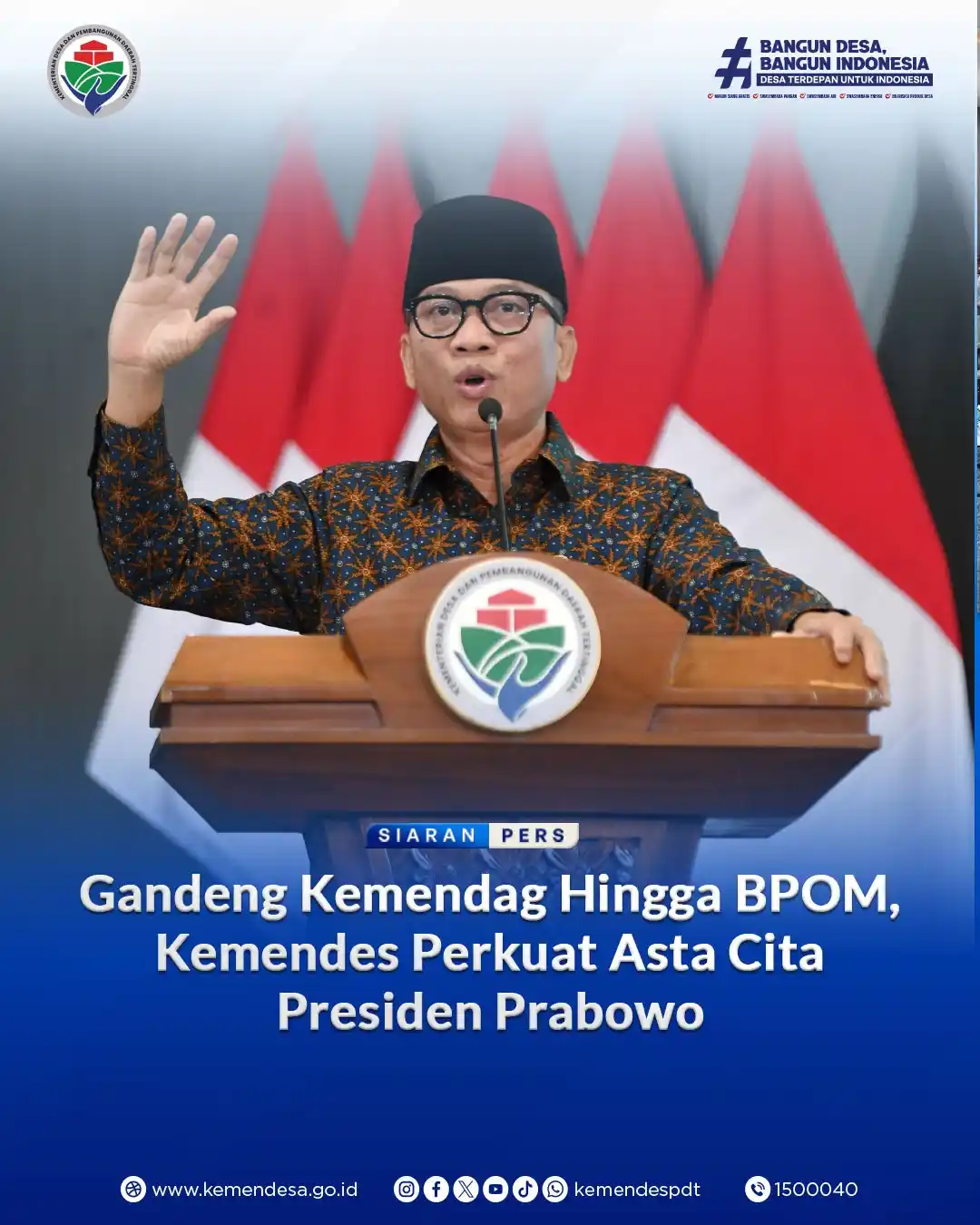 Image from KEMENDES PDT: Guna mendukung Asta Cita Presiden Prabowo Subianto, Mendes PDT Yandri ...