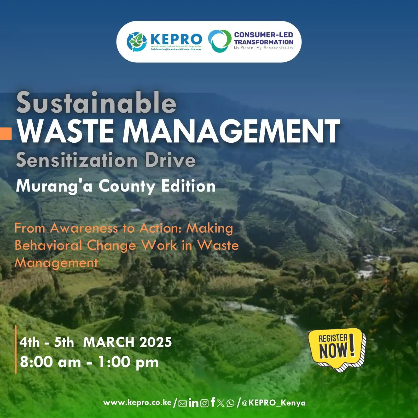 Image from KEPRO Kenya: *Join Us for the Murang’a Sustainable Waste Management Drive!* Mark y...