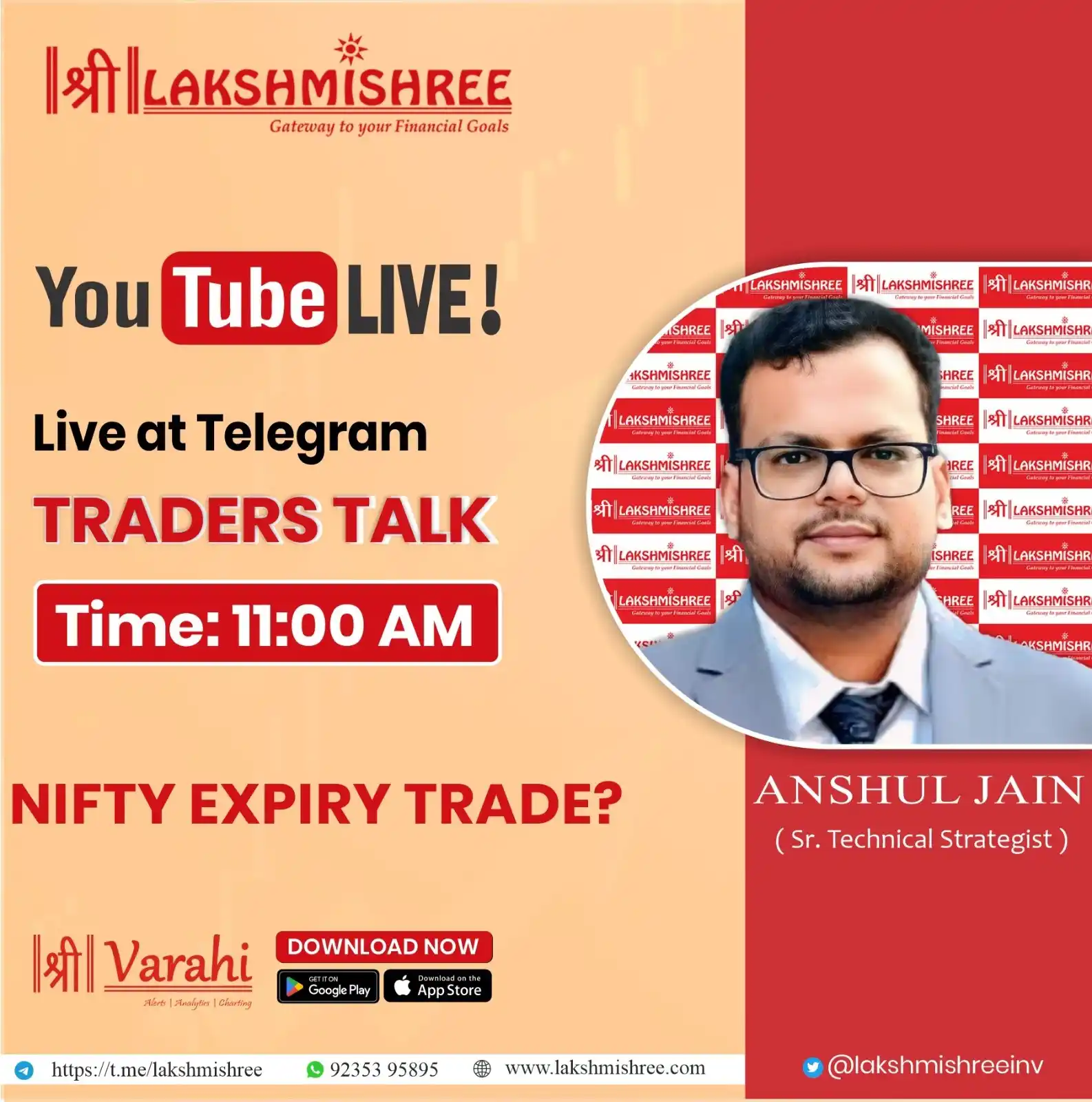 Image from Lakshmishree: Ready to conquer today's market moves? Join our daily LIVE session w...